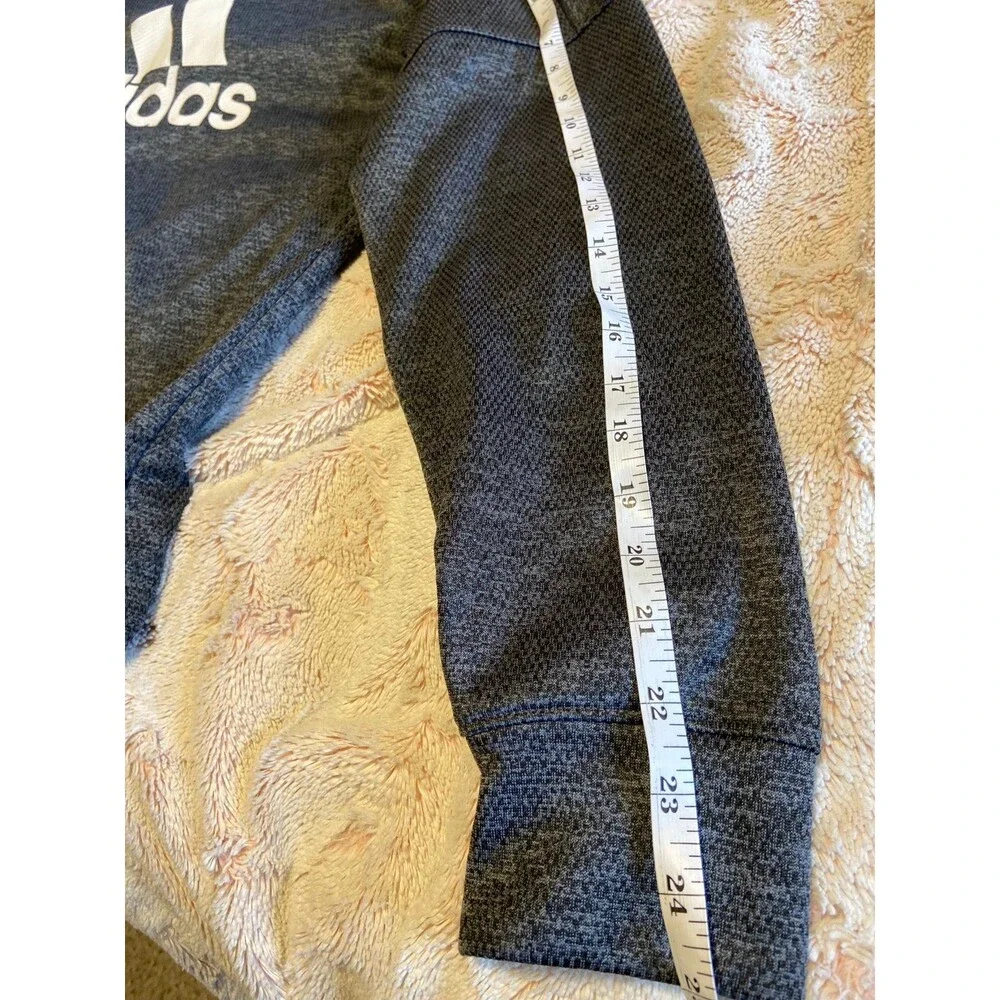 Adidas sweatshirt mens hoodie adidas black grey charcoal CLIMAWARM MENS MEDIUM